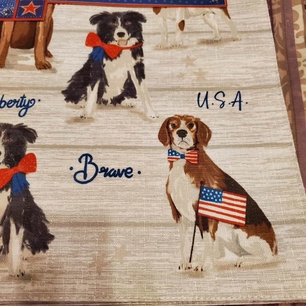 Americana Patriotic Doggie Placemats Set of 4